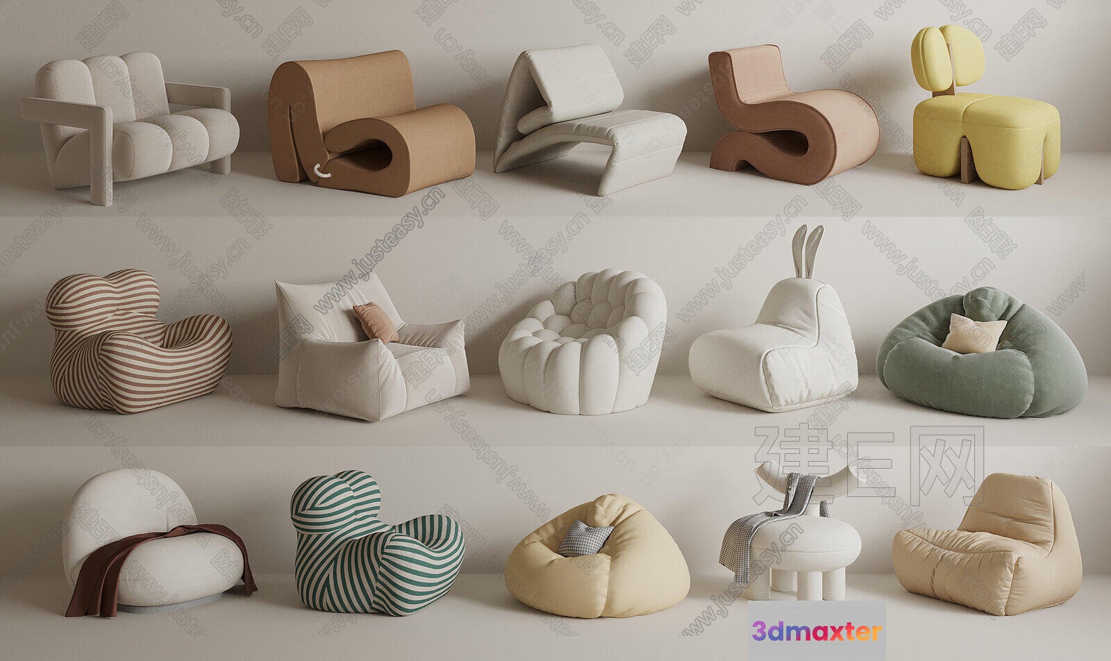 Modern Minimalist Furniture 3D Model - 17939 - VRAY Render