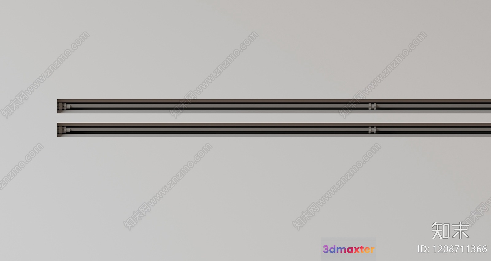 A Pair Of Black Metal Bars 3D Model - 7349 - VRAY Render