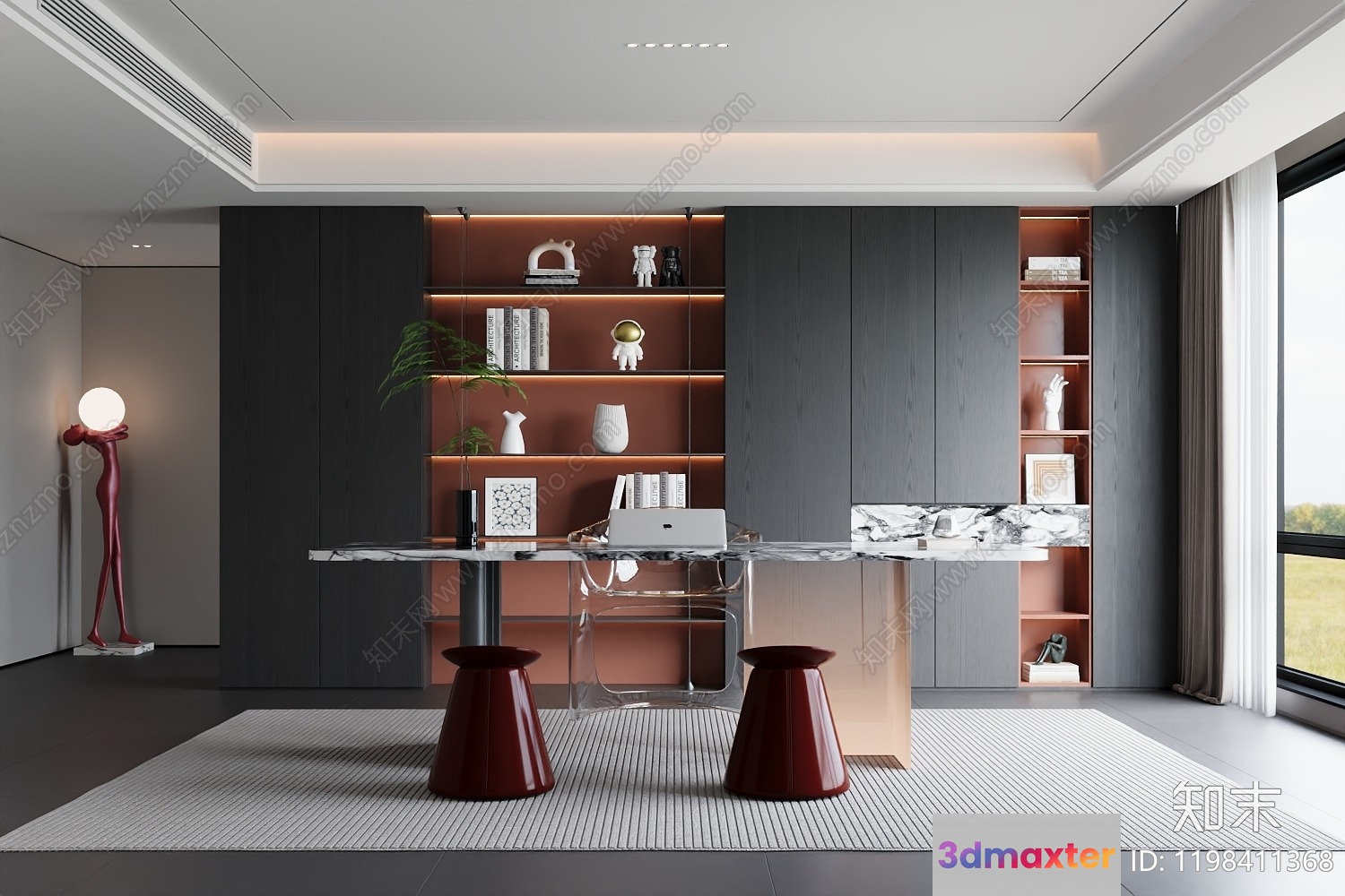 Modern Home Office 3D Model - 3952 - CORONA Render