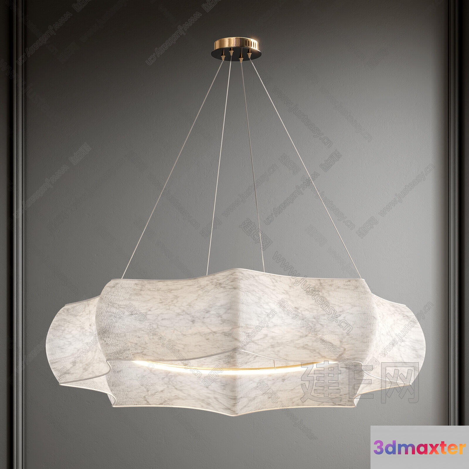 Modern Gold Light Fixture 3D Model - 22076 - VRAY Render