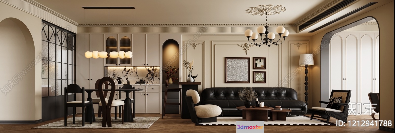 Modern Living Room 3D Model - 1874 - VRAY Render
