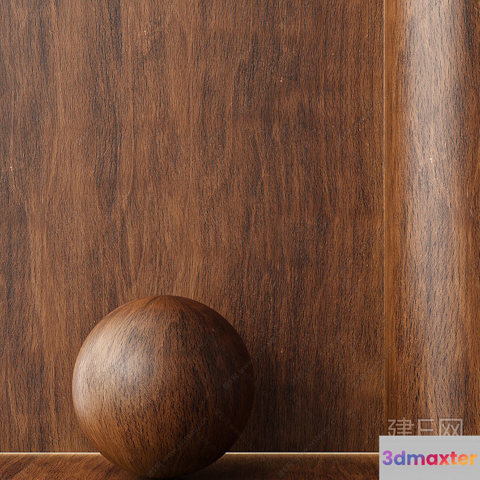 A Wooden Ball On A Wooden Surface 3D Model - 14828 - CORONA Render