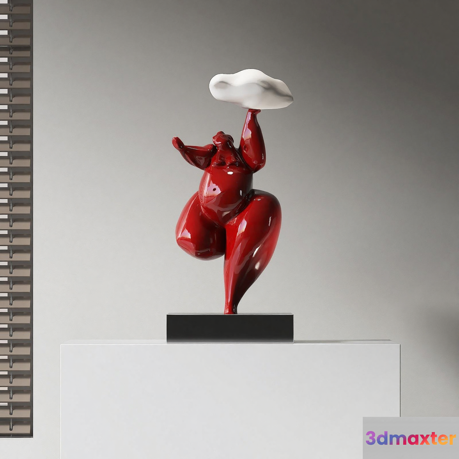 A Red And White Sculpture 3D Model - 6704 - VRAY Render