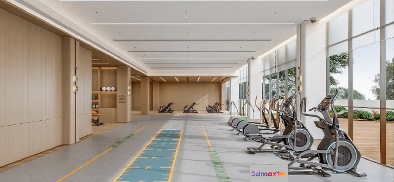 A Well-Equipped Gym 3D Model - 5879 - CORONA Render