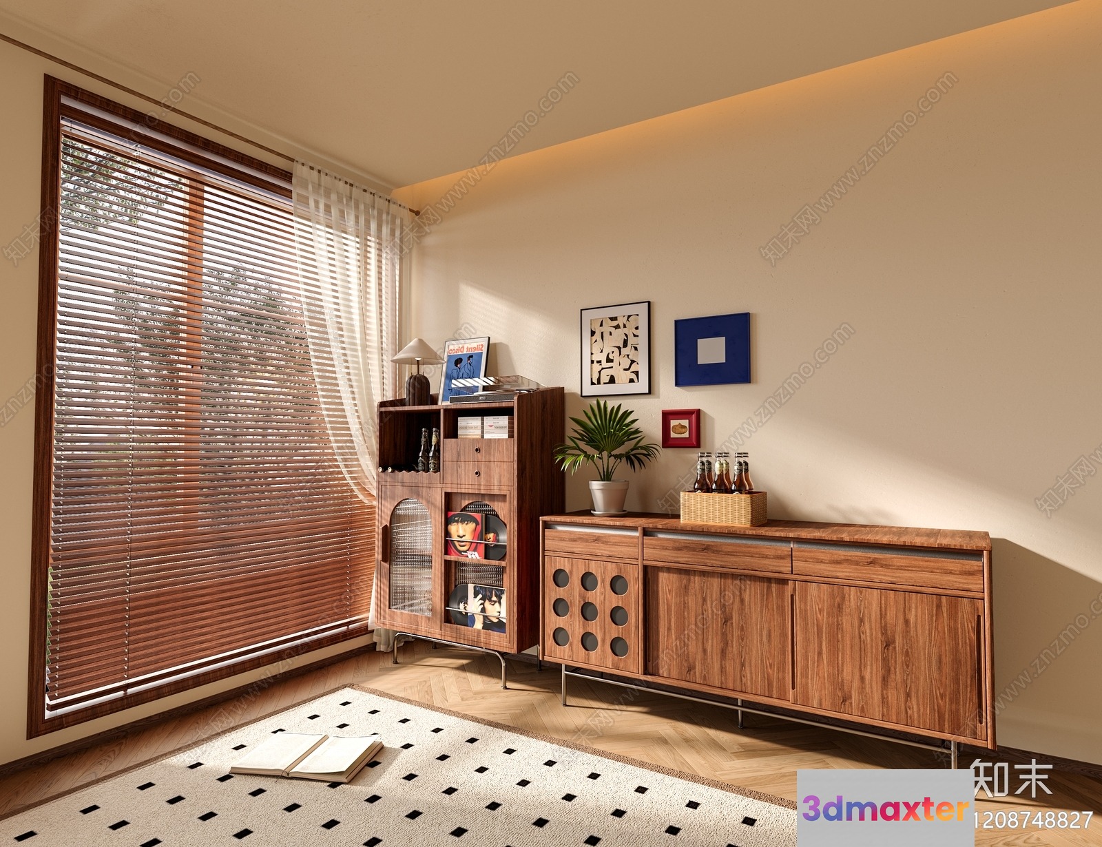 Mid-Century Modern Living Room 3D Model - 4423 - VRAY Render
