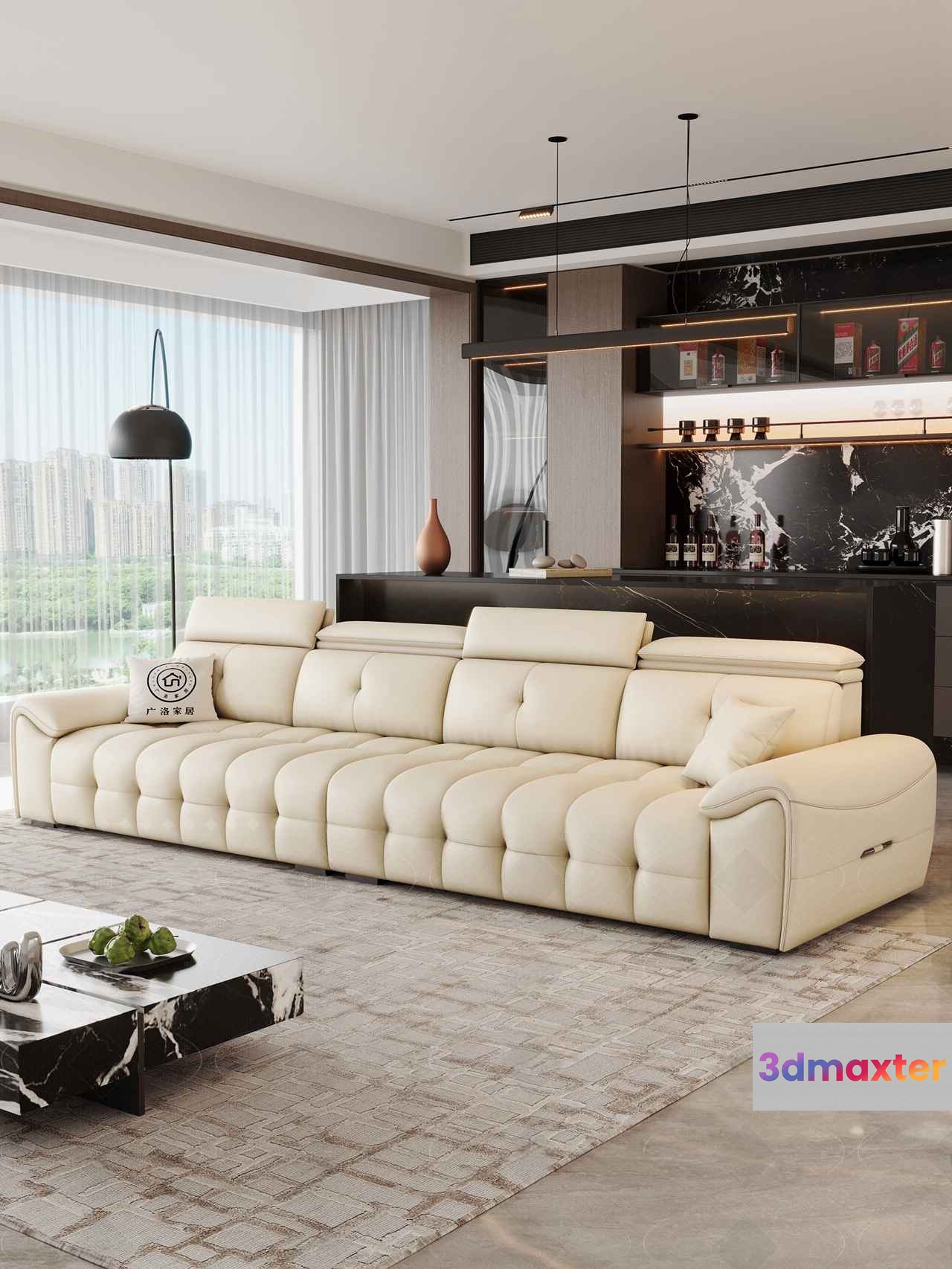 Modern Living Room 3D Model - 756 - VRAY Render