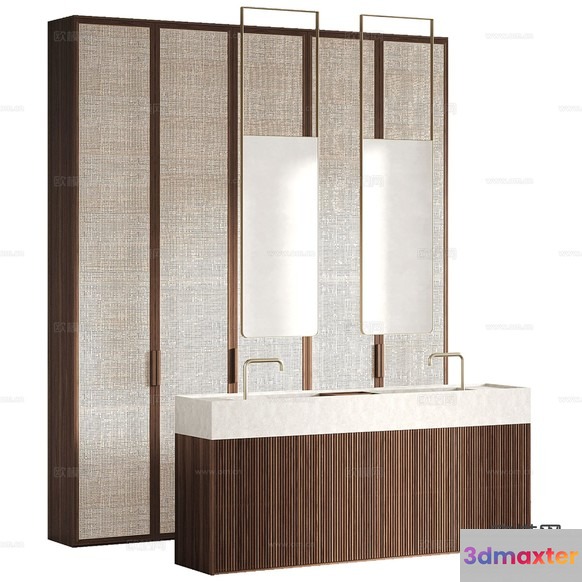Modern Bathroom Fixtures 3D Model - 13494 - CORONA Render
