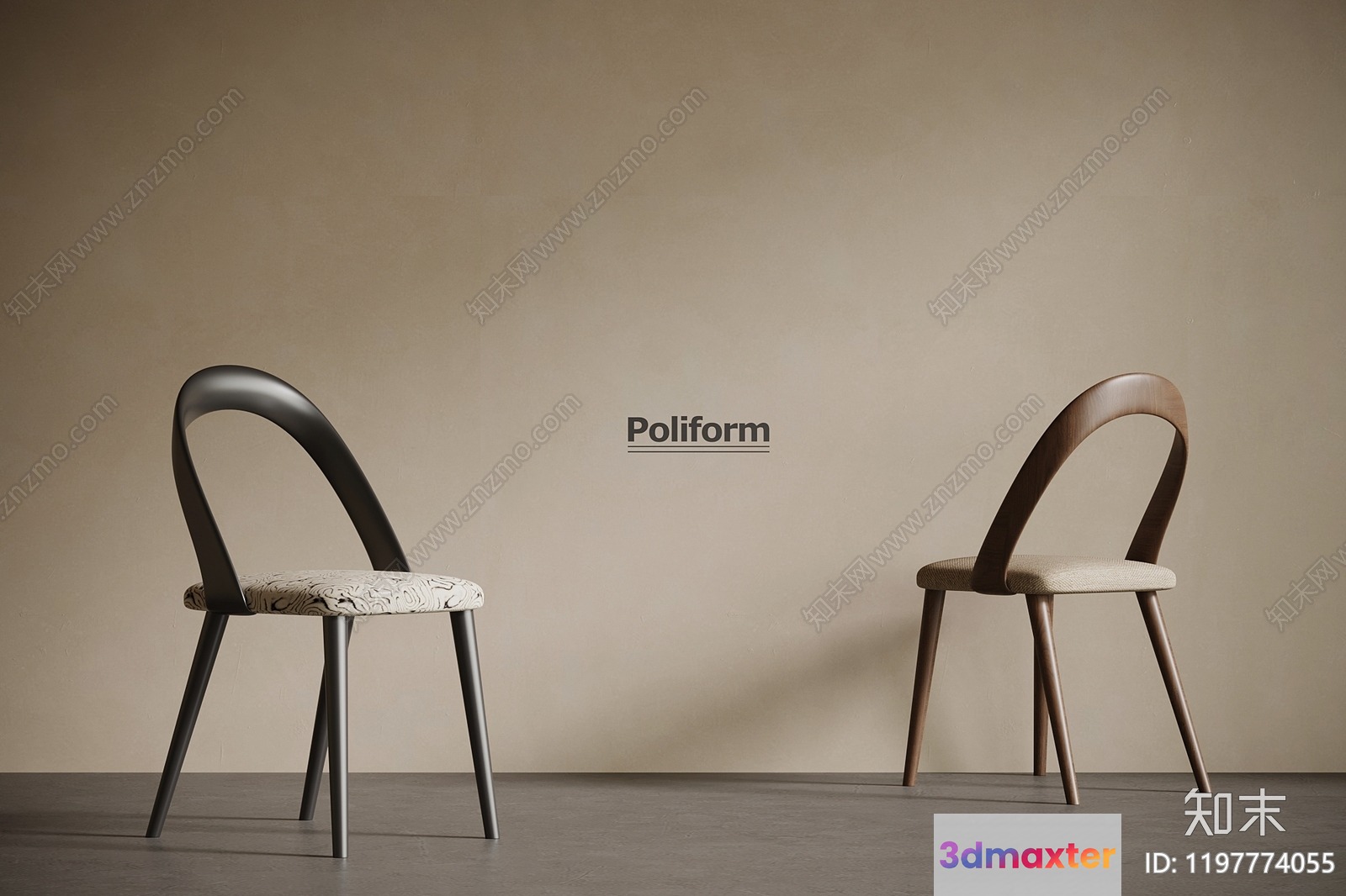Modern Wooden Chairs 3D Model - 5807 - VRAY Render