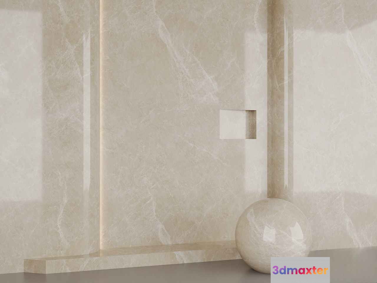 Modern Beige Wall 3D Model - 6273 - CORONA Render