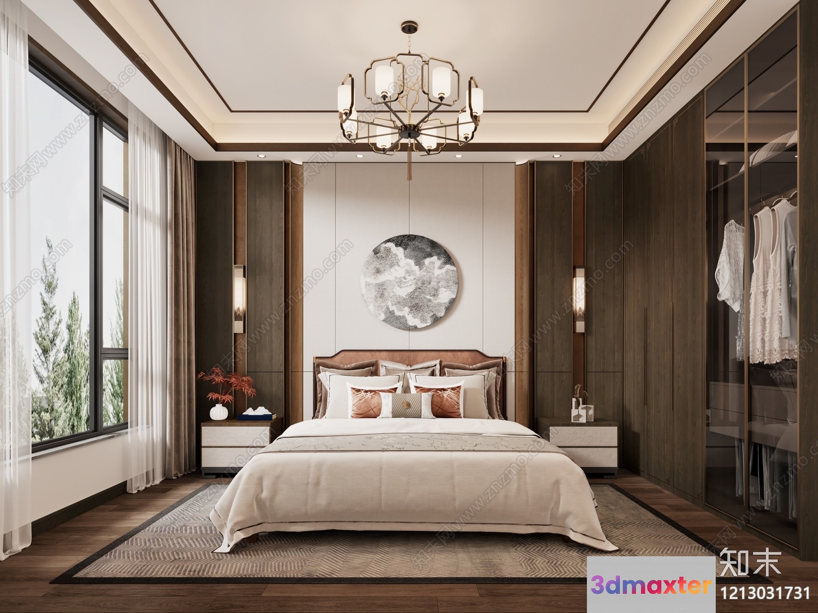 Cozy Bedroom 3D Model - 2431 - VRAY Render