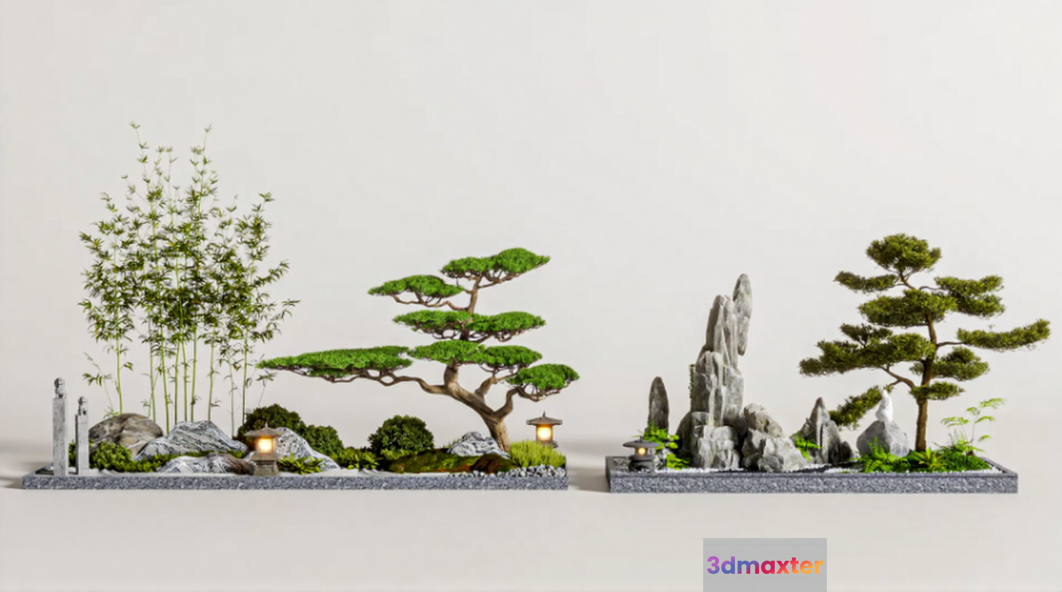 Japanese-Inspired Rock Garden 3D Model - 5084 - VRAY Render