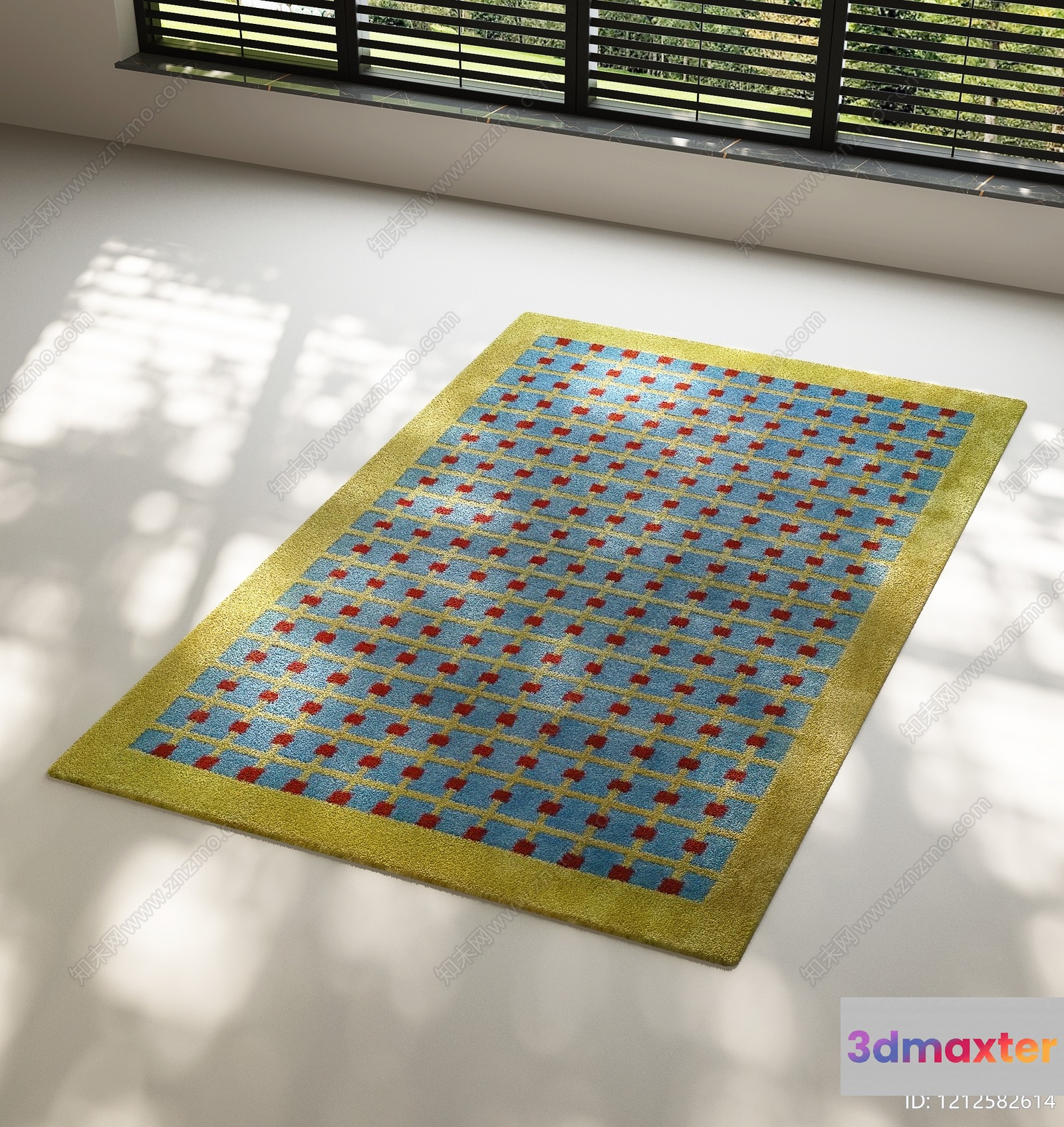 A Colorful Rug In A Room 3D Model - 11364 - VRAY Render