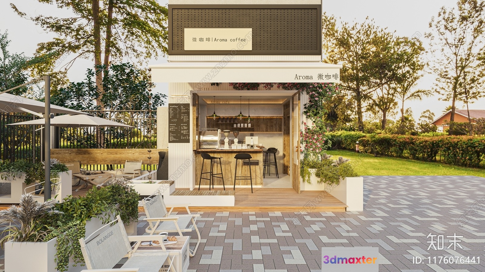 A Coffee Shop 3D Model - 15472 - VRAY Render