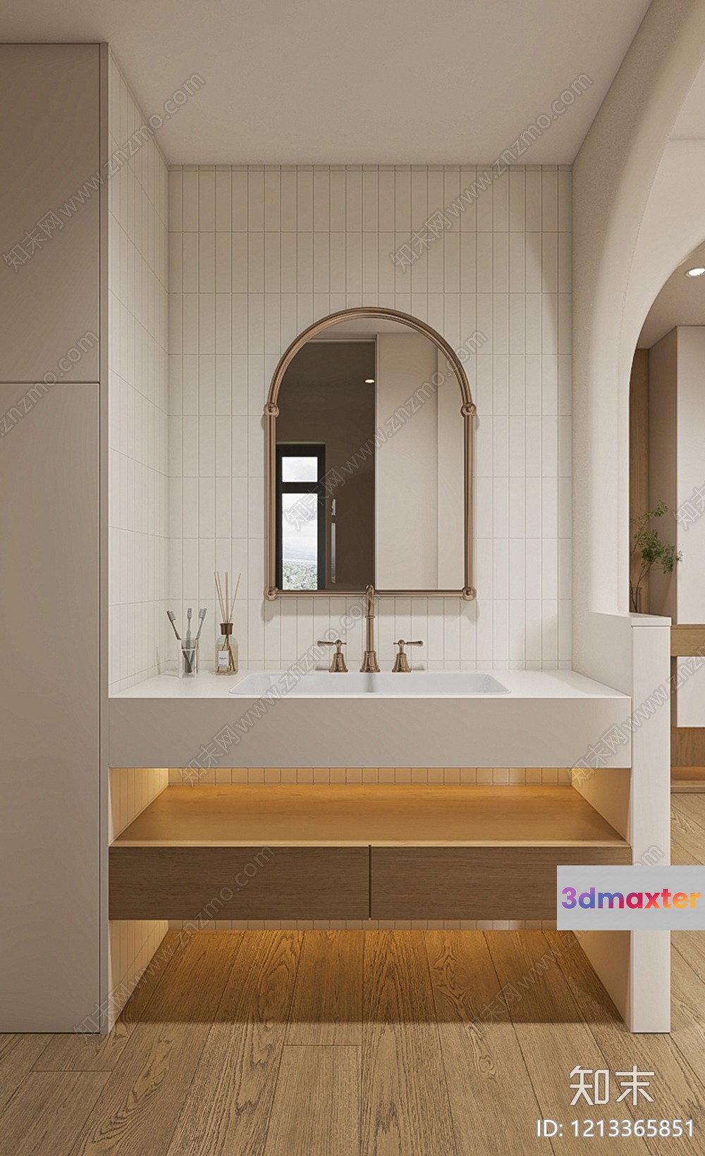 Modern Bathroom Vanity 3D Model - 11398 - VRAY Render