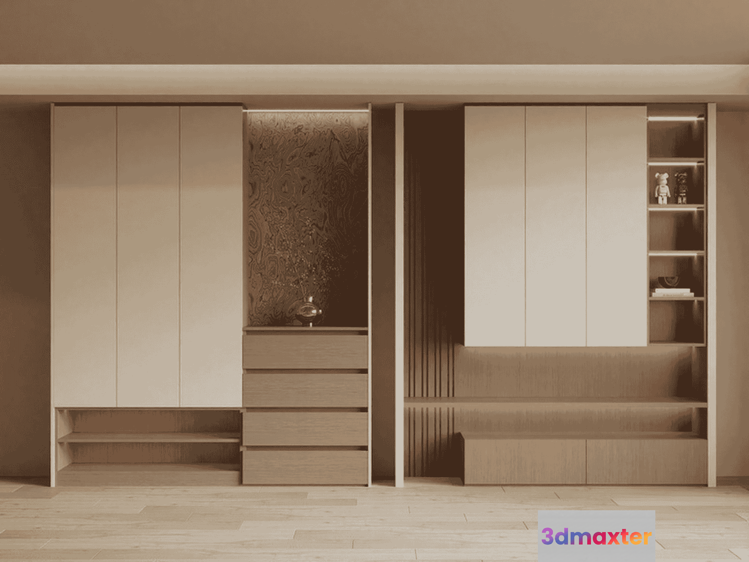 Modern Minimalist Closet 3D Model - 10534 - VRAY Render