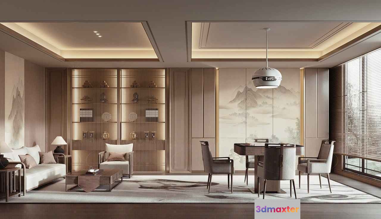 Modern Living Room 3D Model - 2461 - CORONA Render
