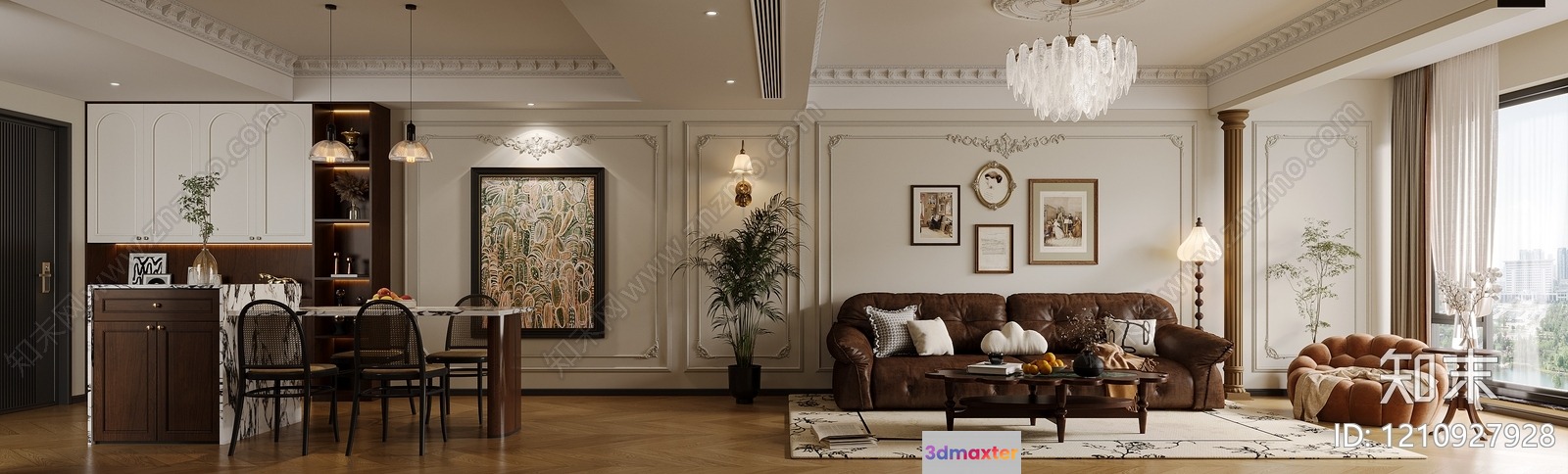 Modern Living Room 3D Model - 5961 - VRAY Render