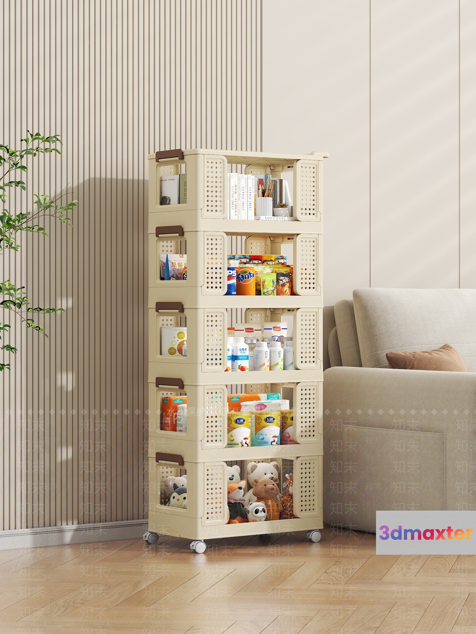 Modern Storage Unit 3D Model - 14081 - VRAY Render
