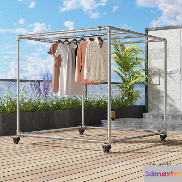 A Clothing Rack 3D Model - 15387 - VRAY Render