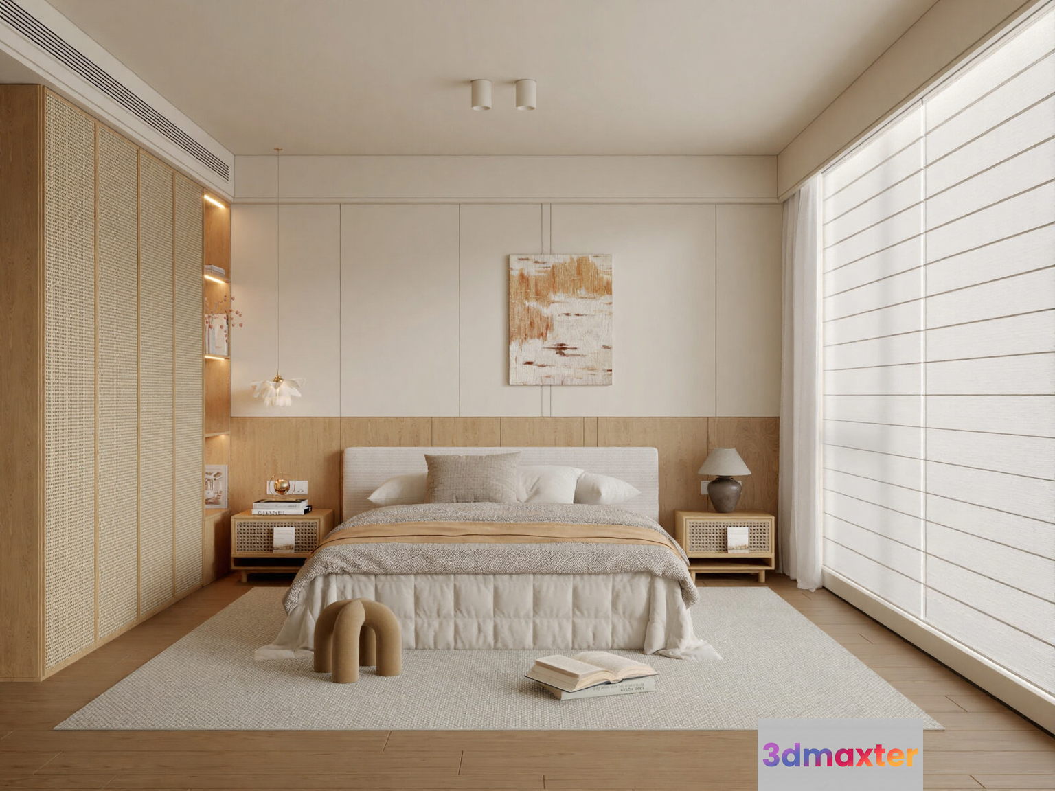 Cozy Modern Bedroom 3D Model - 7049 - VRAY Render