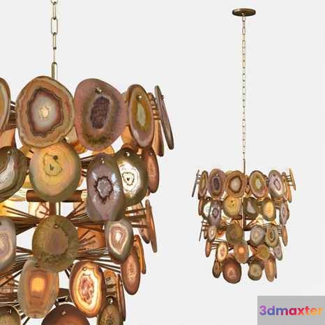 Gold Chandelier 3D Model - 7067 - VRAY Render