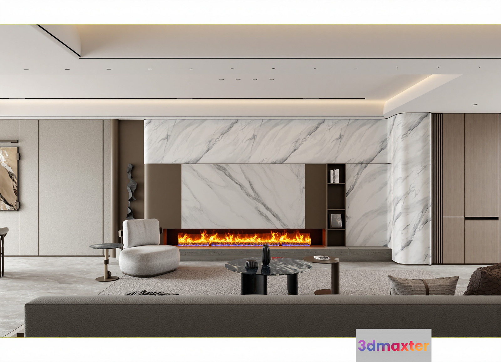 Modern Living Room 3D Model - 22091 - VRAY Render