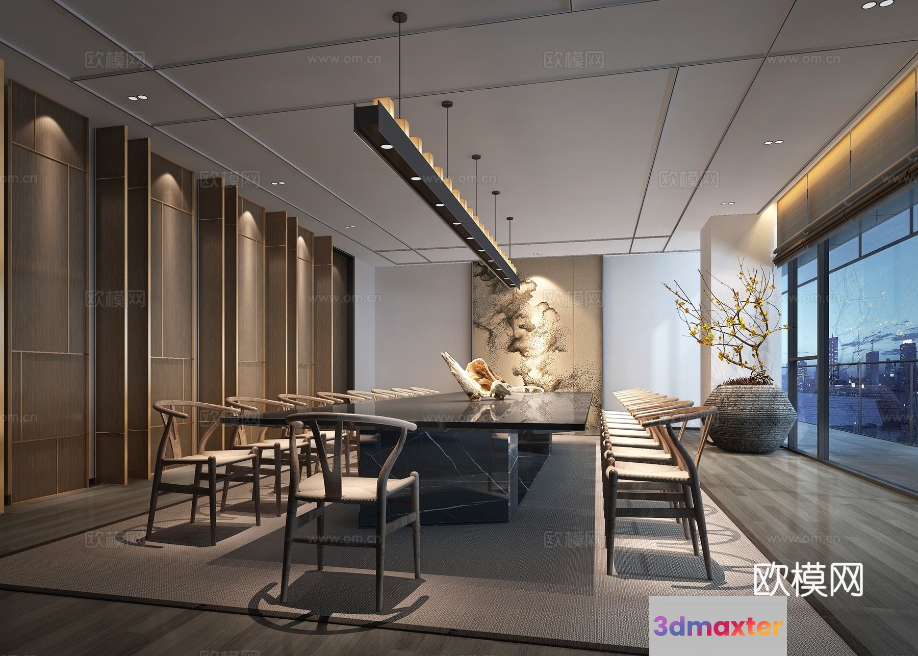 Modern Office Space 3D Model - 22520 - VRAY Render