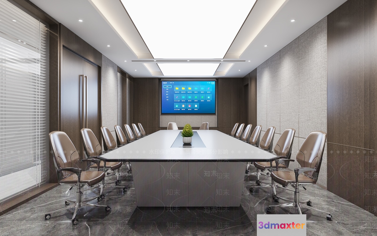 A Large Conference Table 3D Model - 116 - VRAY Render