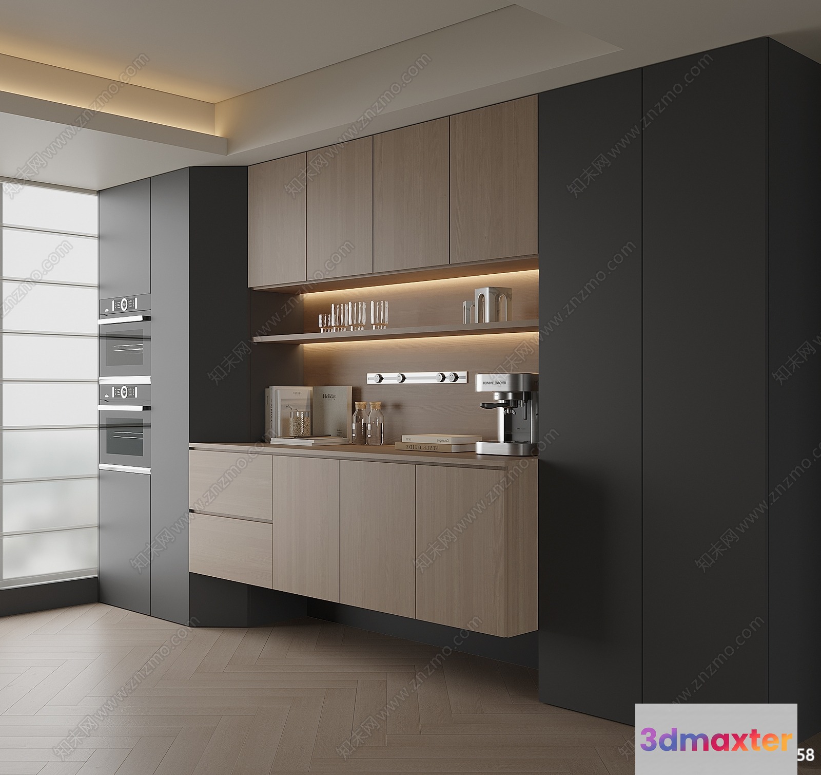 Modern Kitchen Decor 3D Model - 10650 - VRAY Render
