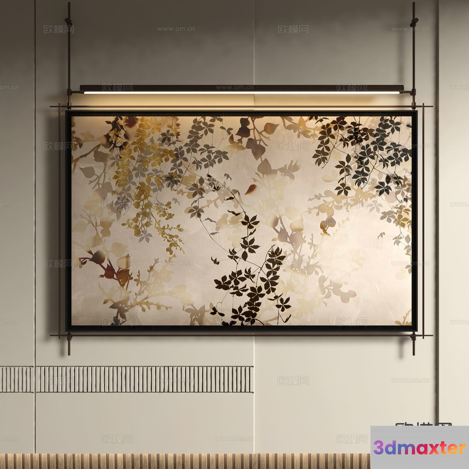 A Wall Hanging With A Floral Pattern 3D Model - 5734 - VRAY Render
