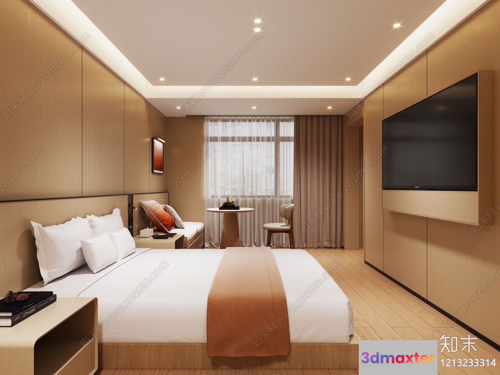 Modern Hotel Room 3D Model - 4458 - VRAY Render