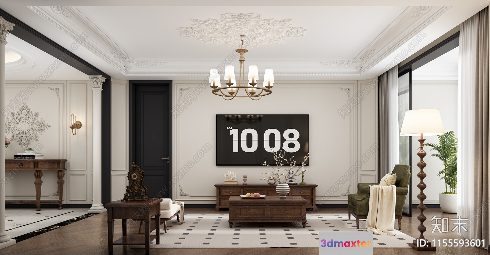 Modern Living Room 3D Model - 9472 - VRAY Render