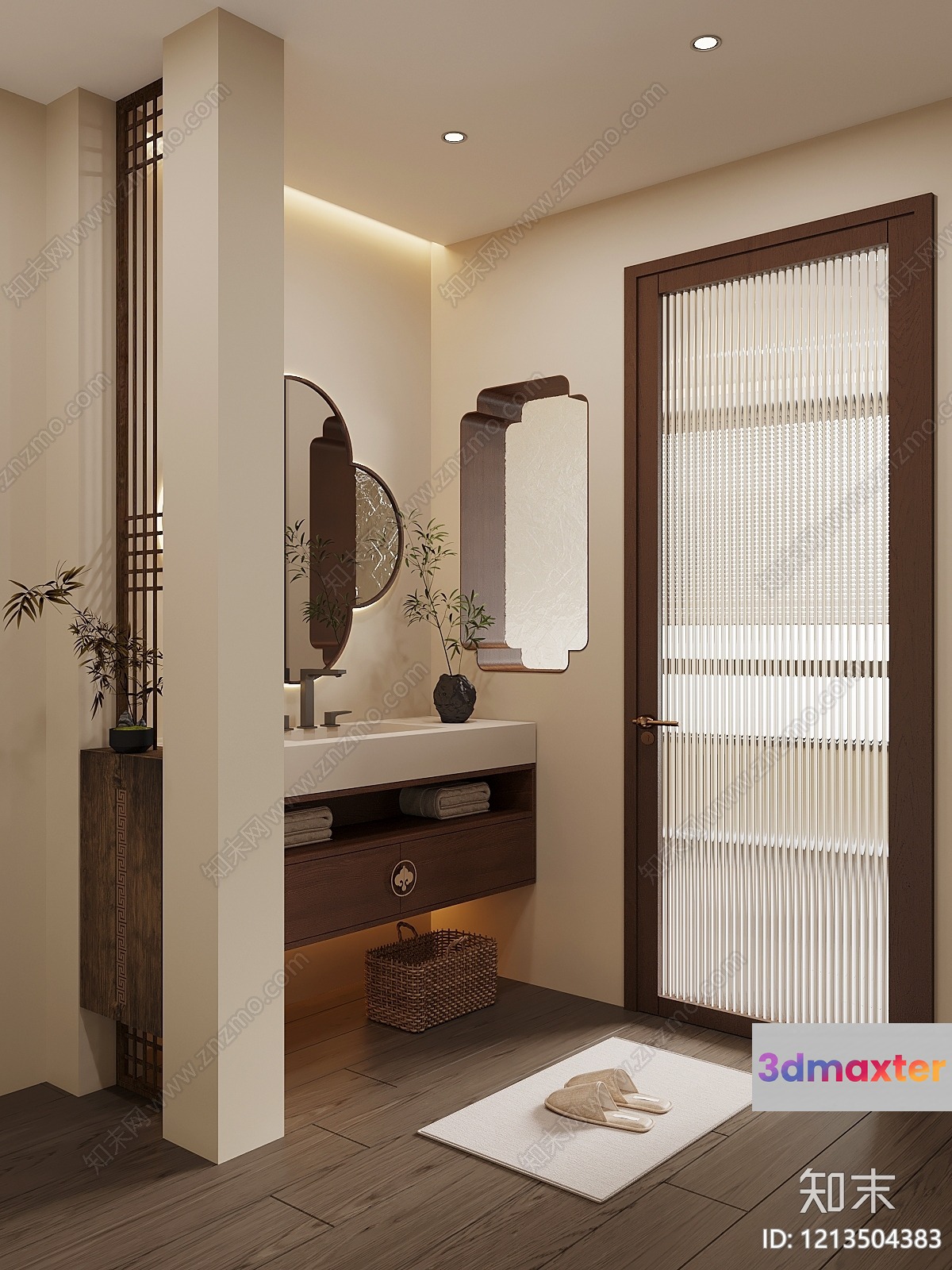 Modern Bathroom Vanity 3D Model - 11047 - VRAY Render