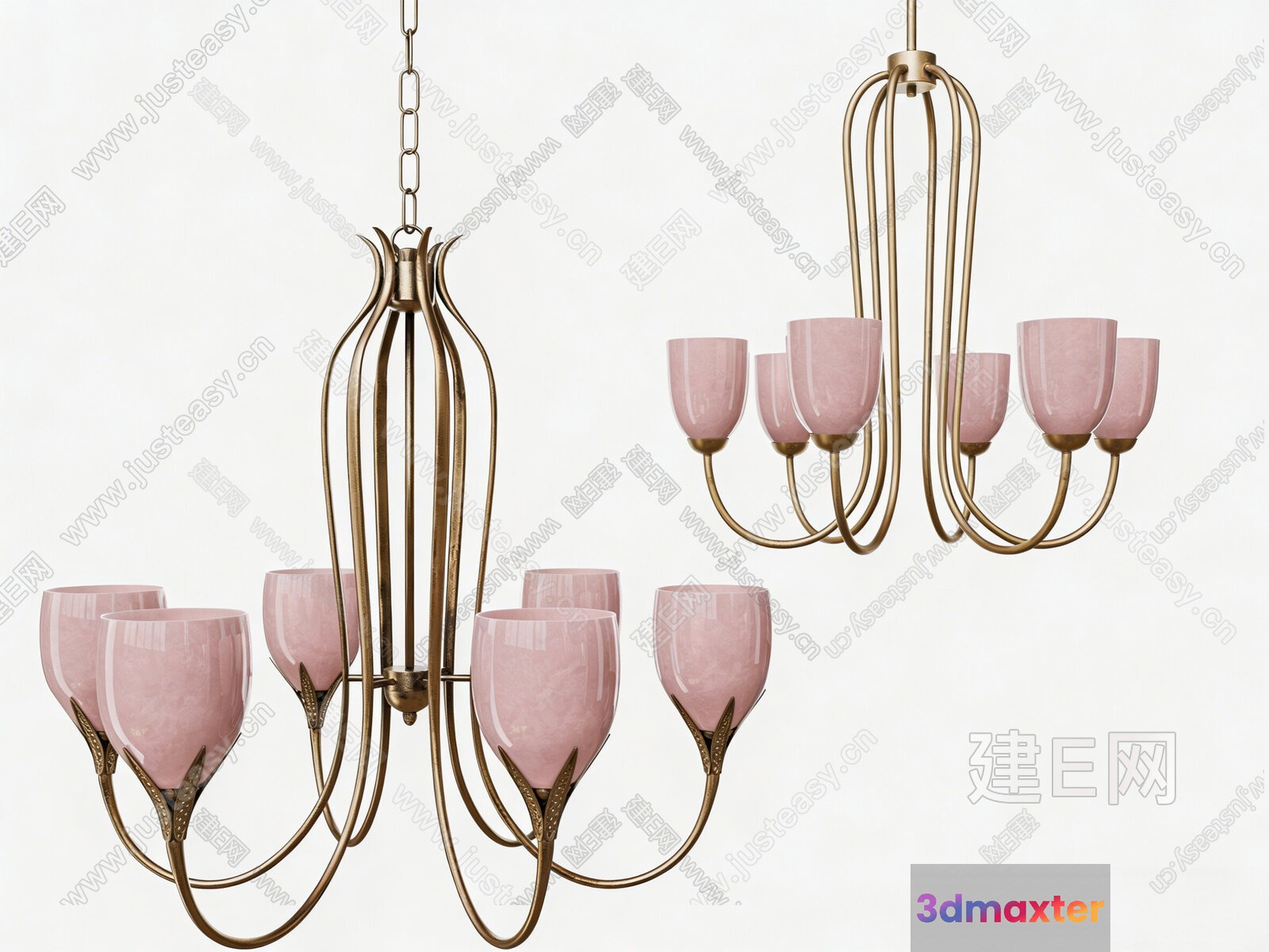 Gold Light Fixture 3D Model - 407 - VRAY Render