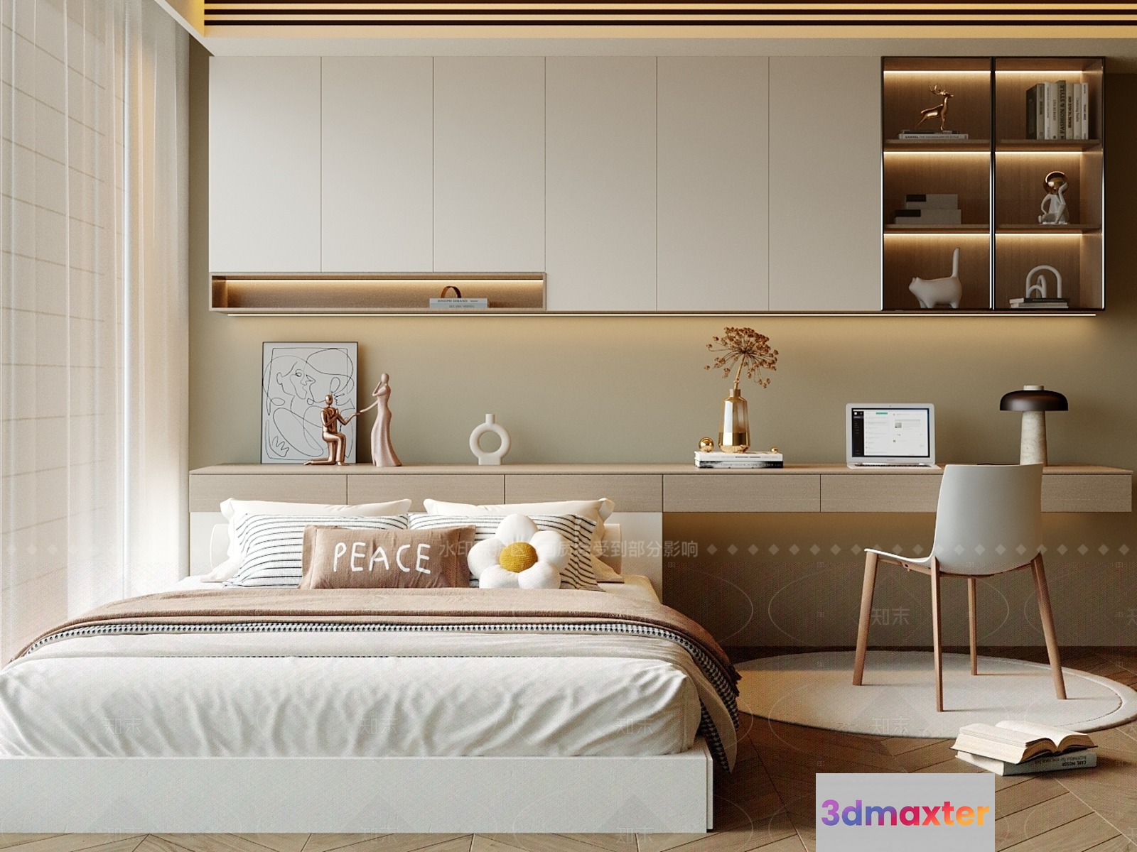 Cozy Modern Bedroom 3D Model - 7561 - VRAY Render