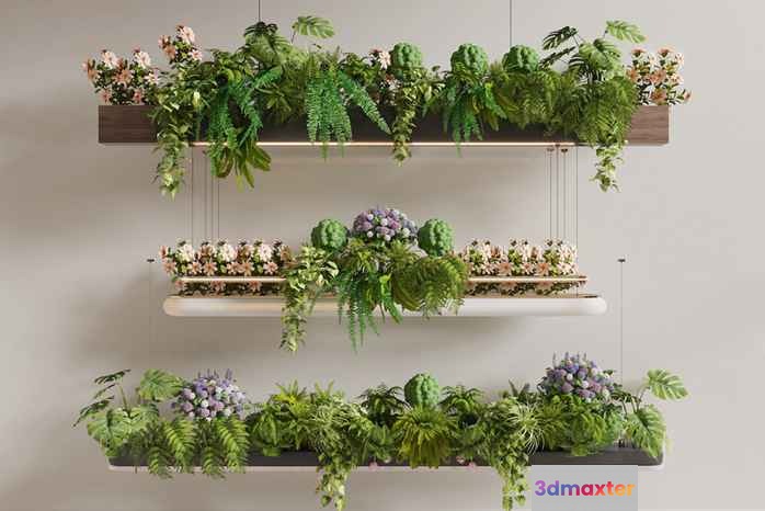 Modern Hanging Planters 3D Model - 13161 - CORONA Render
