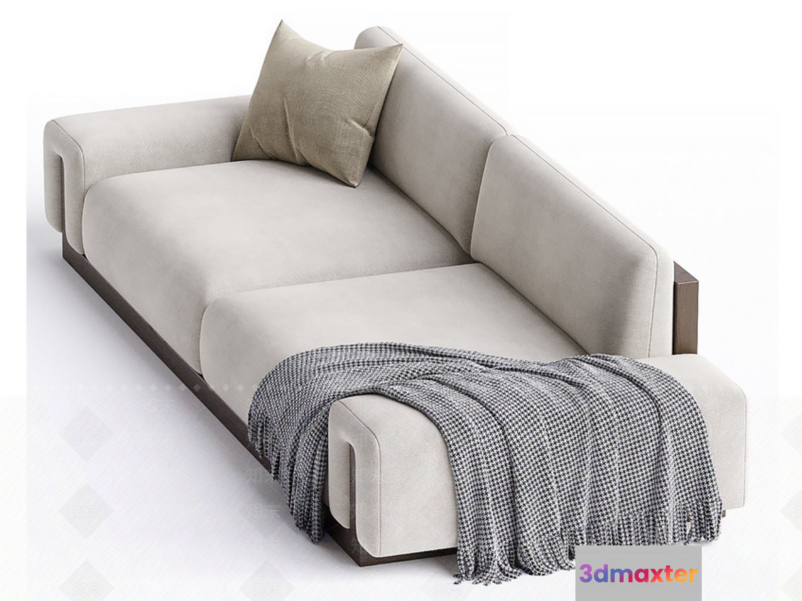 Modern Light Gray Sofa 3D Model - 22166 - VRAY Render