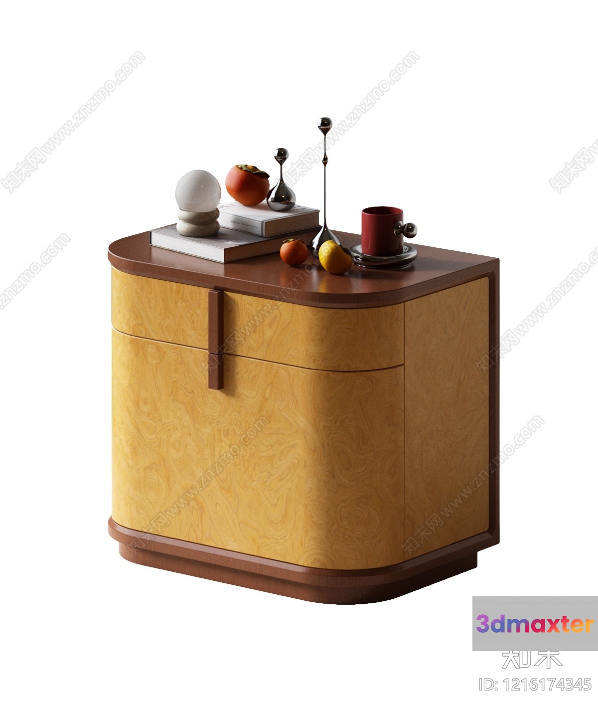 A Wooden Nightstand 3D Model - 15023 - VRAY Render