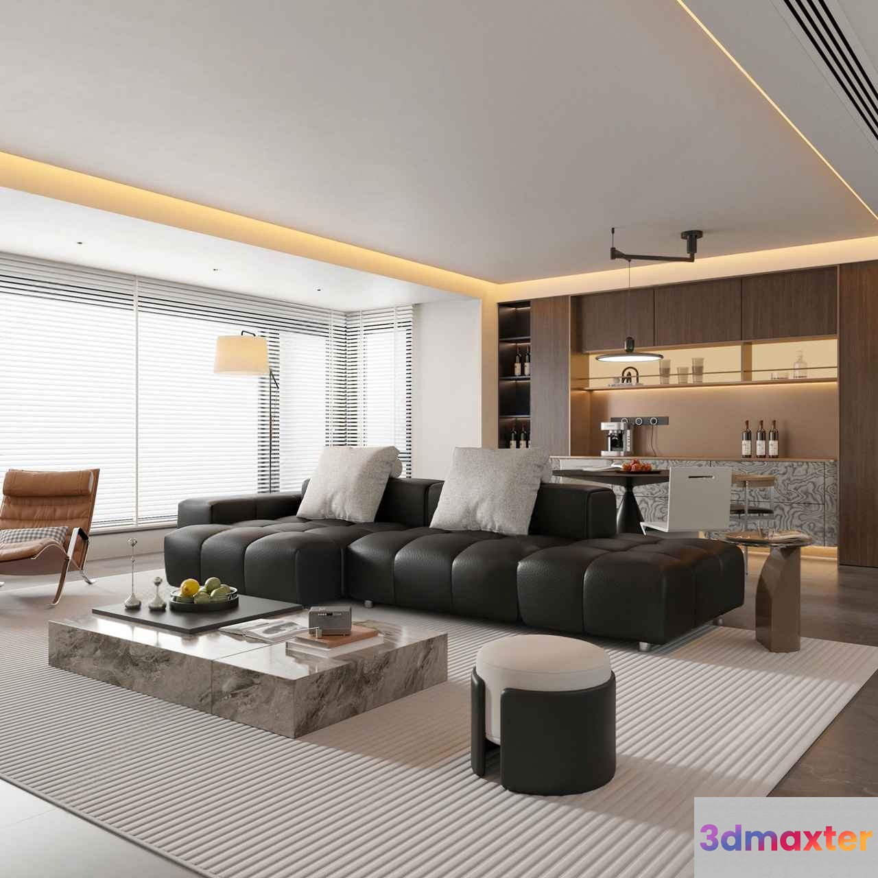 Modern Living Room 3D Model - 2959 - VRAY Render