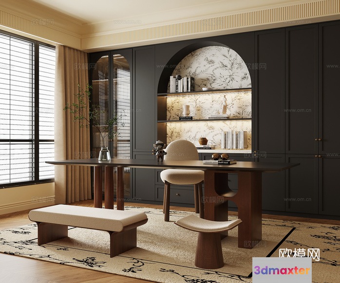 Modern Home Office 3D Model - 18230 - VRAY Render