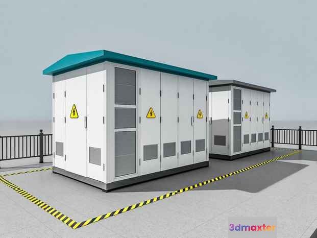 Two White Electrical Boxes 3D Model - 4614 - VRAY Render