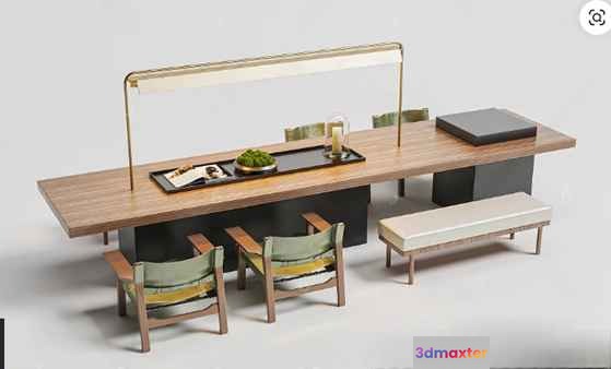 Modern Dining Table 3D Model - 7779 - VRAY Render