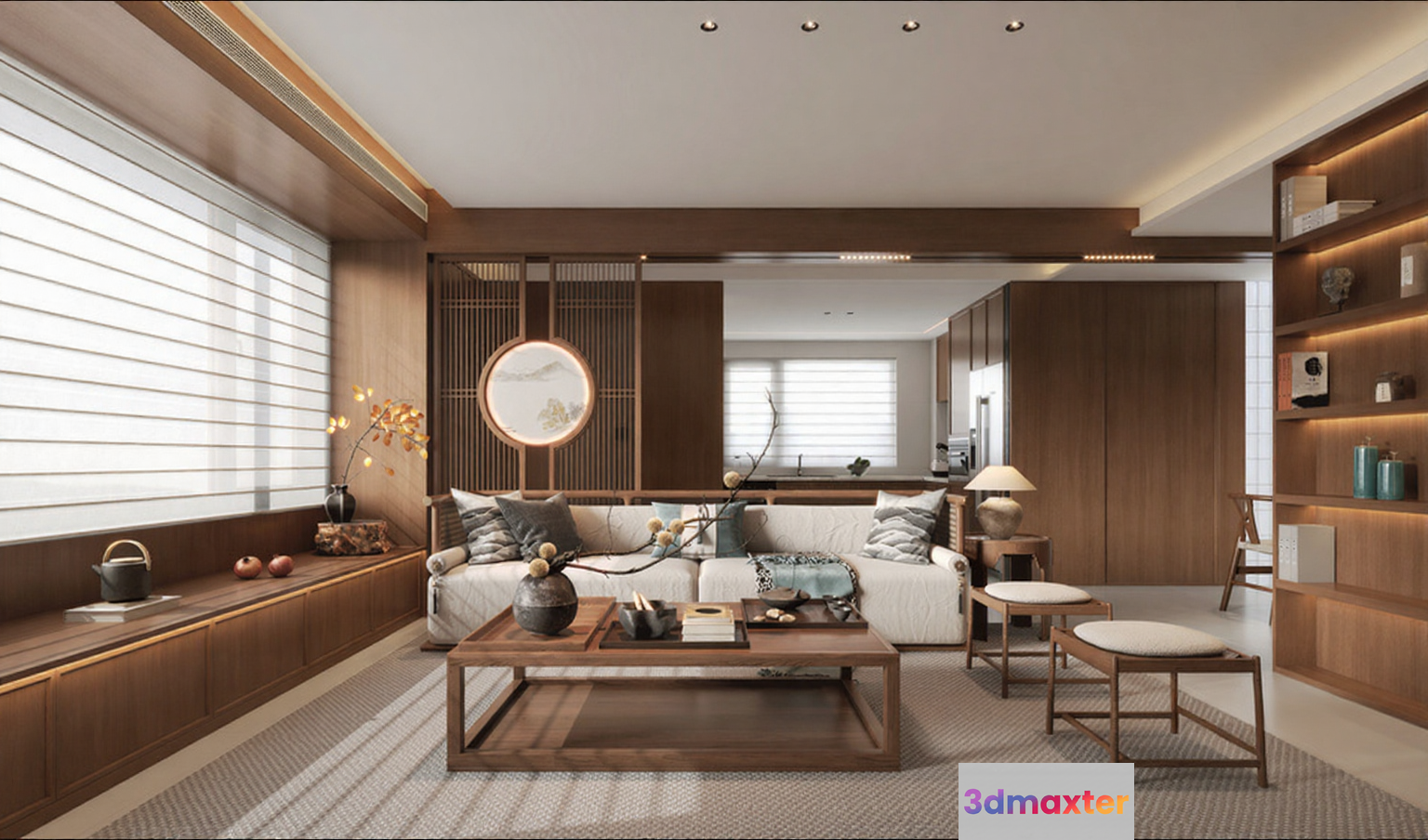 Modern Living Room 3D Model - 17068 - VRAY Render