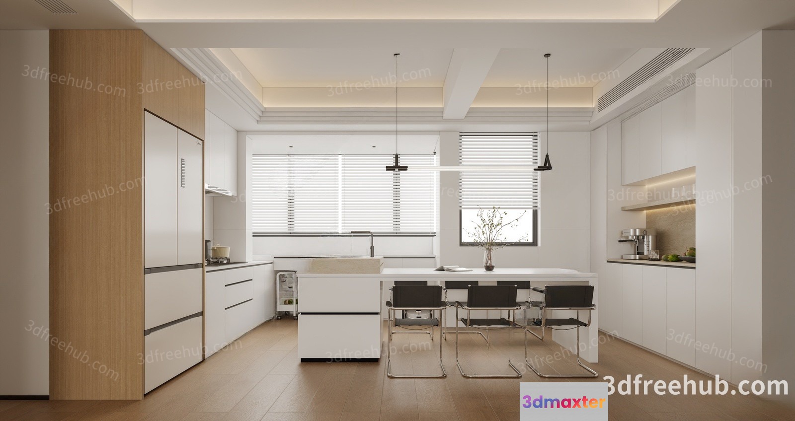 Modern Kitchen 3D Model - 18916 - VRAY Render