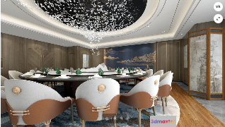 Dining Room With White Table 3D Model - 6673 - VRAY Render