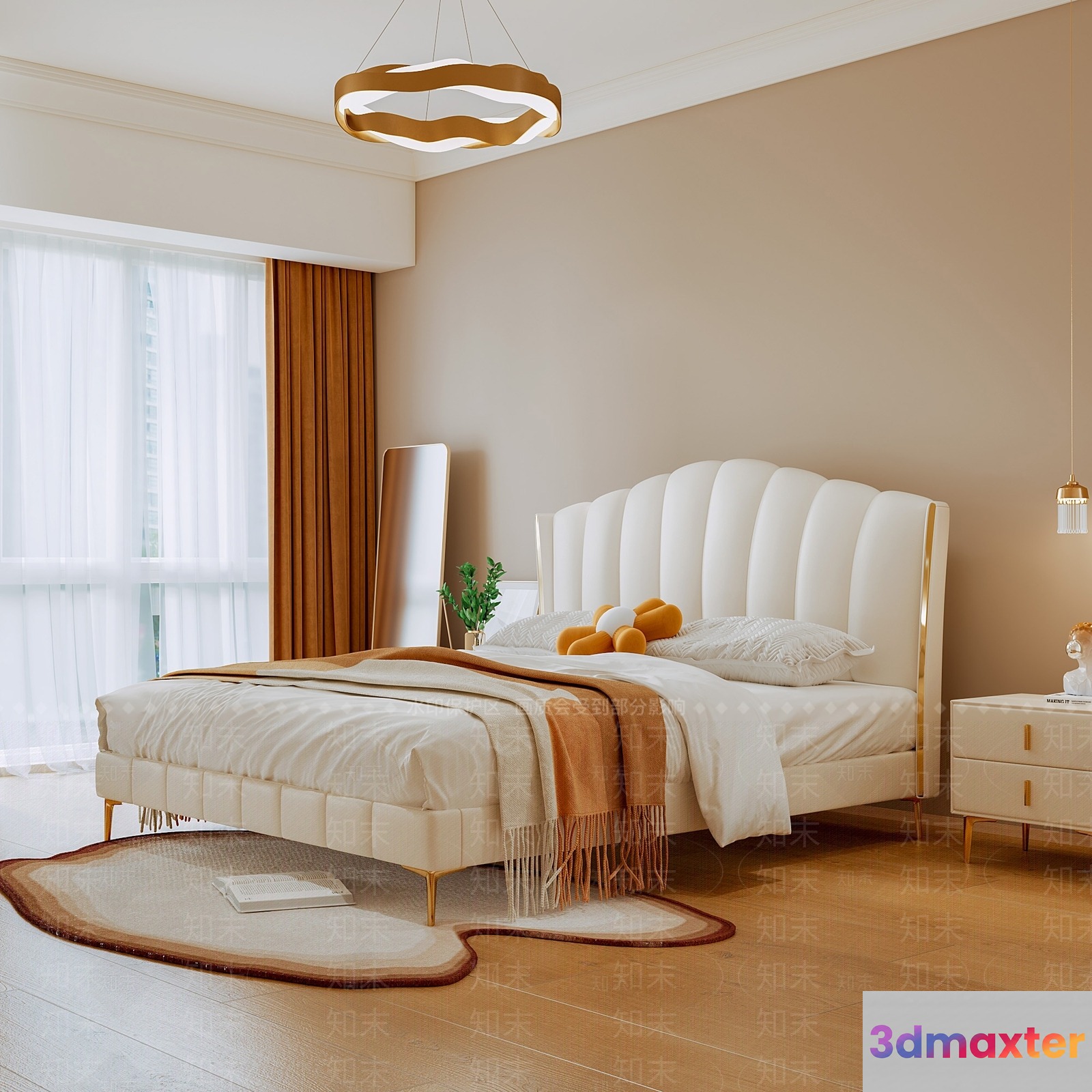 Cozy Modern Bedroom 3D Model - 1658 - VRAY Render