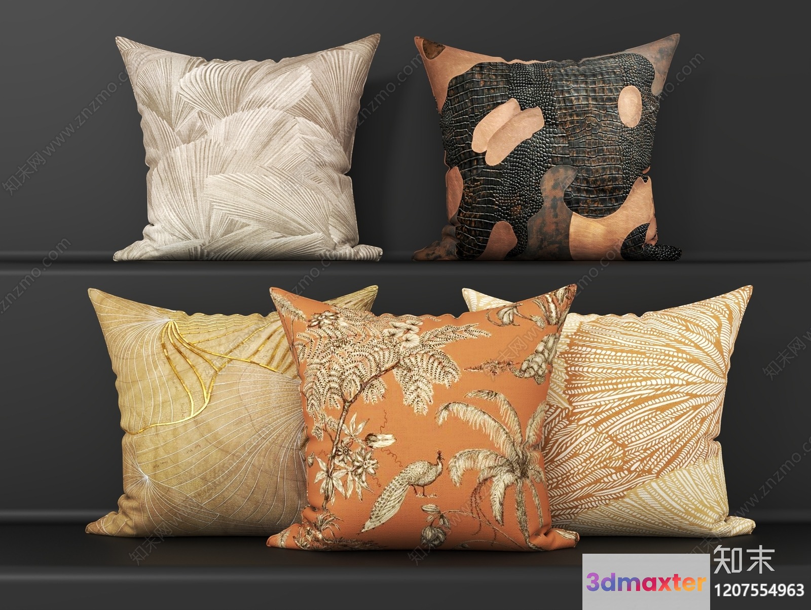 Cozy Throw Pillows 3D Model - 507 - VRAY Render