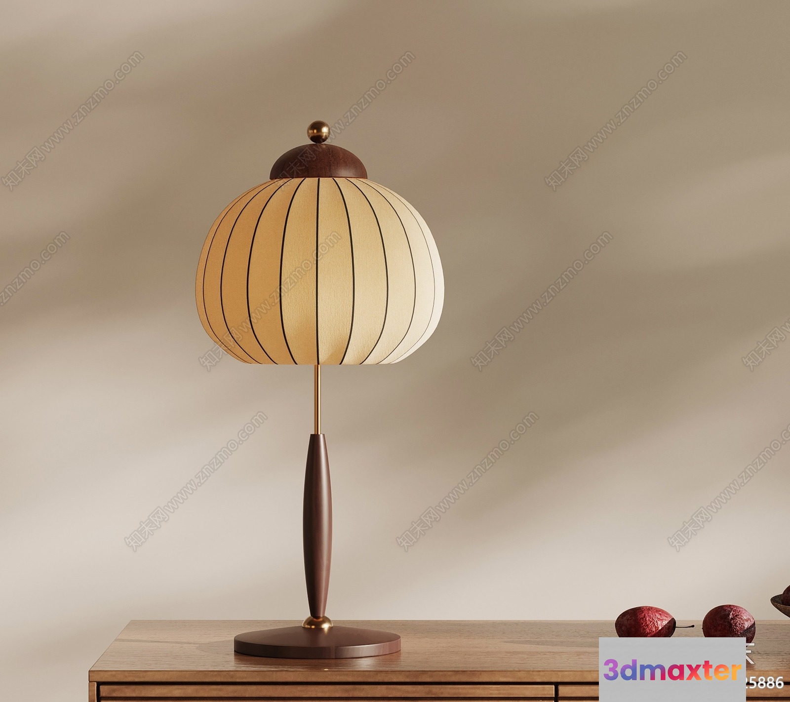 Mid-Century Modern Table Lamp 3D Model - 6179 - VRAY Render