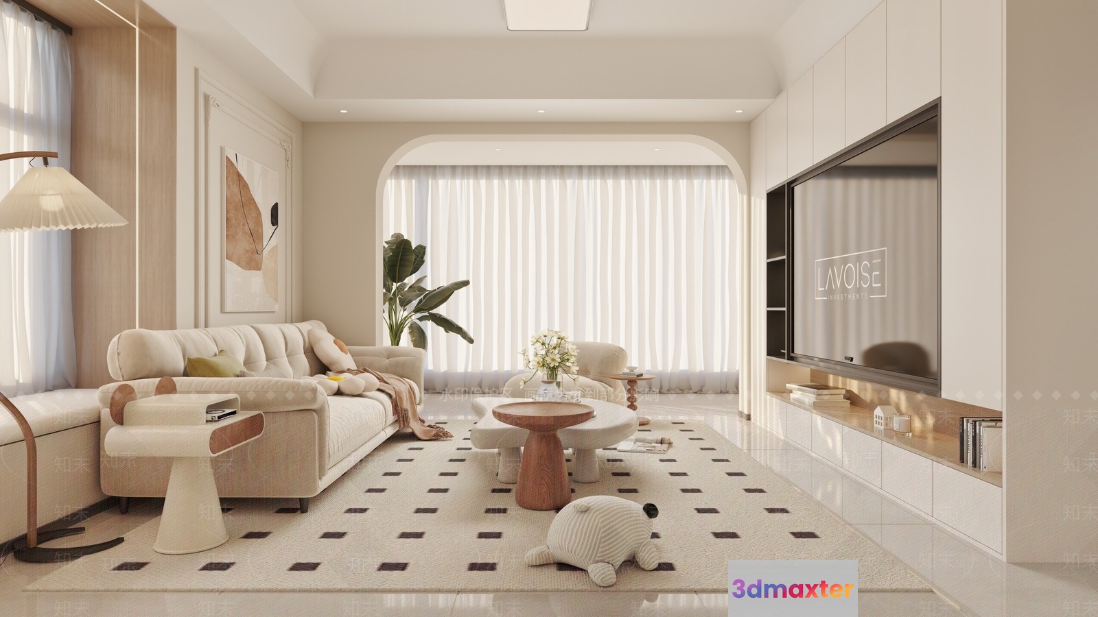 Modern Living Room 3D Model - 1800 - VRAY Render