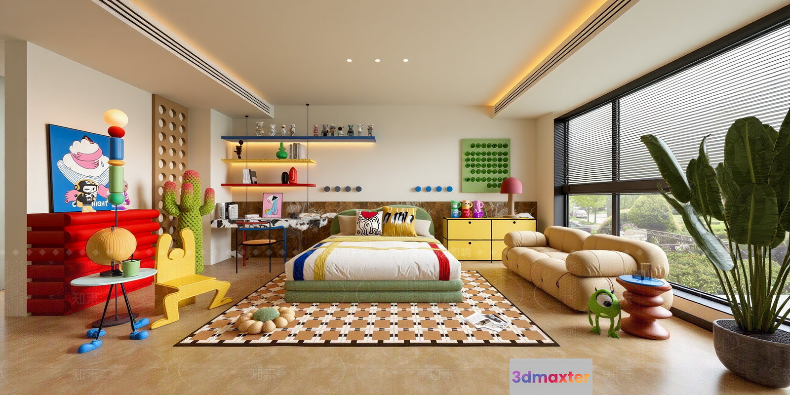 Modern Kids' Bedroom 3D Model - 17193 - VRAY Render